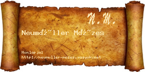 Neumüller Mózes névjegykártya